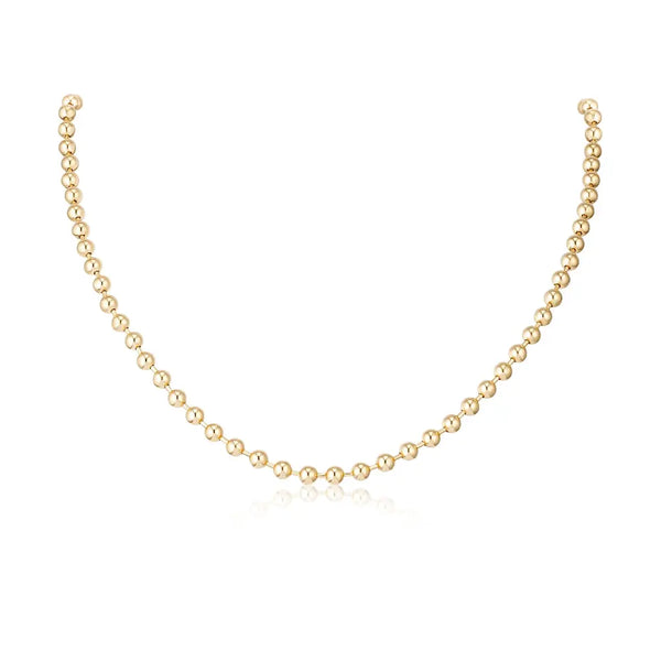4mm Gold Bead Necklace in 14K Yellow Gold | JJ Jewelry Miami