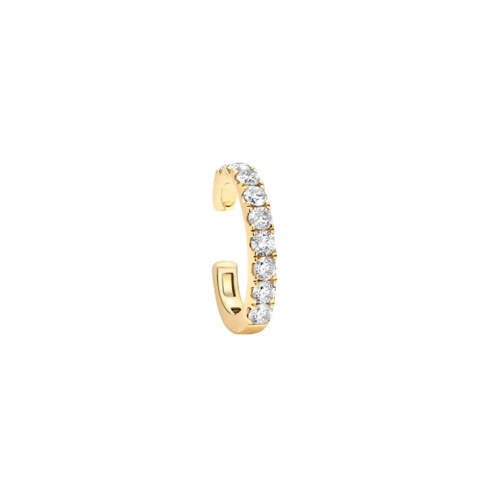 9 diamonds ear cuff in 18K gold by JJ Jewelry
