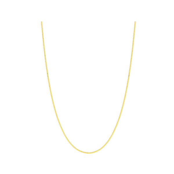 Adjustable Box Chain Necklace in 14K Yellow Gold | JJ Jewelry Miami