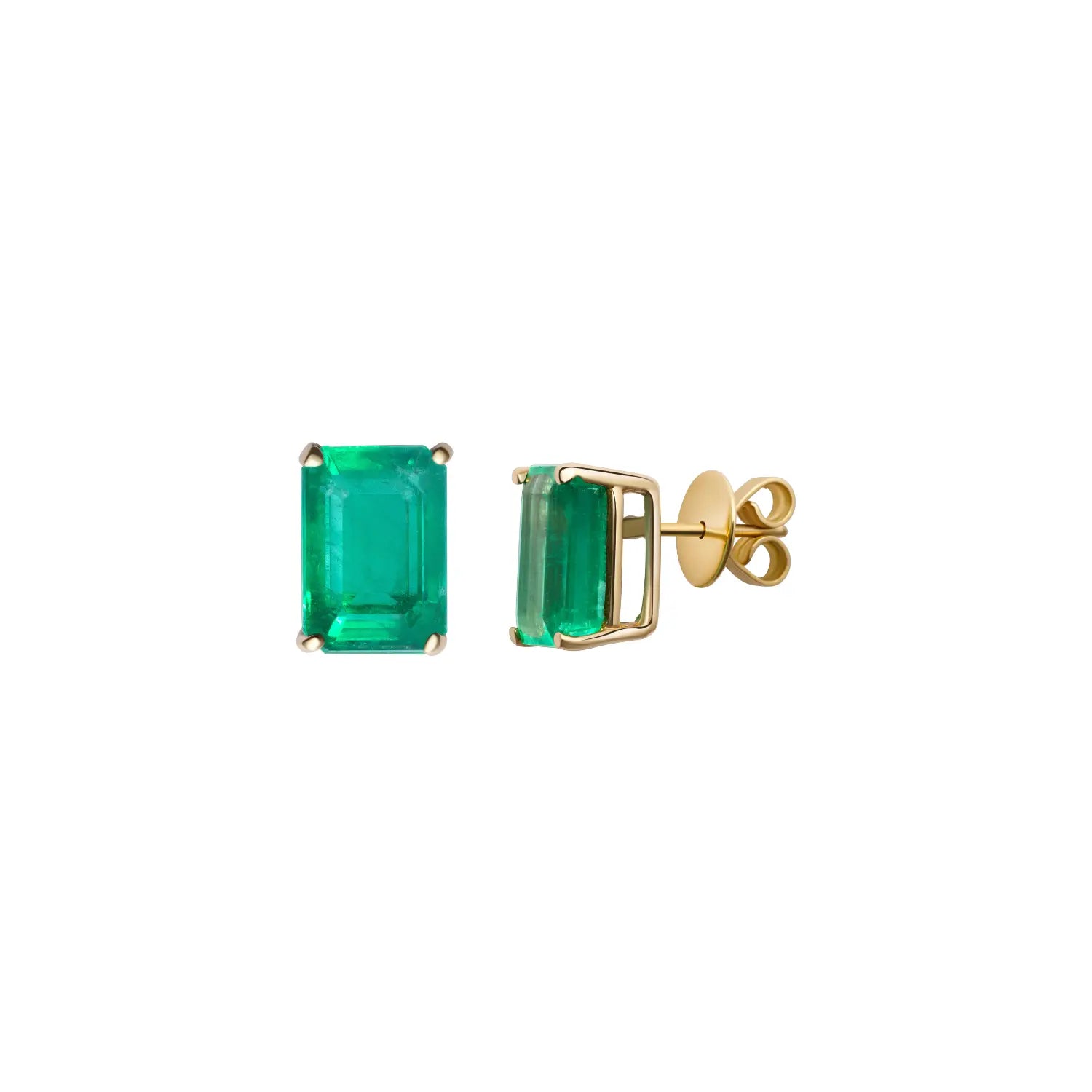 Baguette Emerald Stud Earrings Princess Jewelry Shop