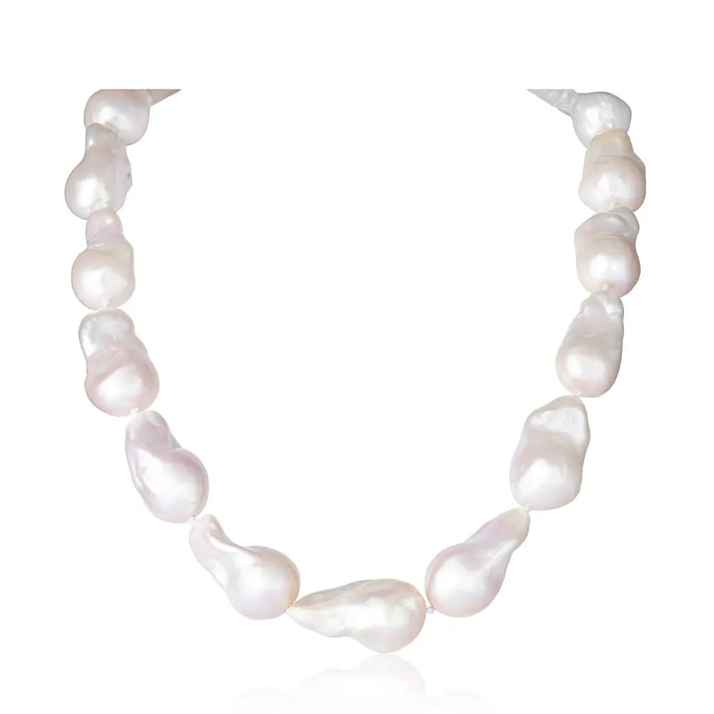   Baroque Pearl Necklace with 14K Yellow Gold Connector Princess Jewelry Shop