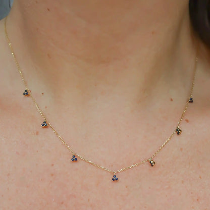 Black Sapphire Dangle Necklace Princess Jewelry Shop