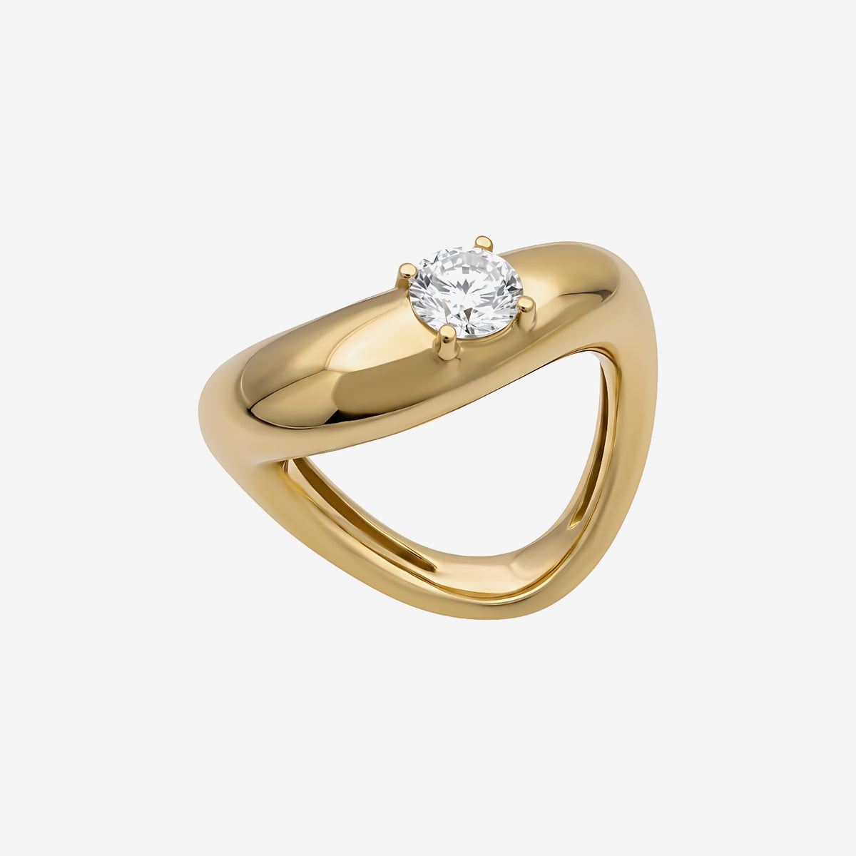 Bold Gold Diamond Open Band Ring in 18K Yellow Gold | JJ Jewelry