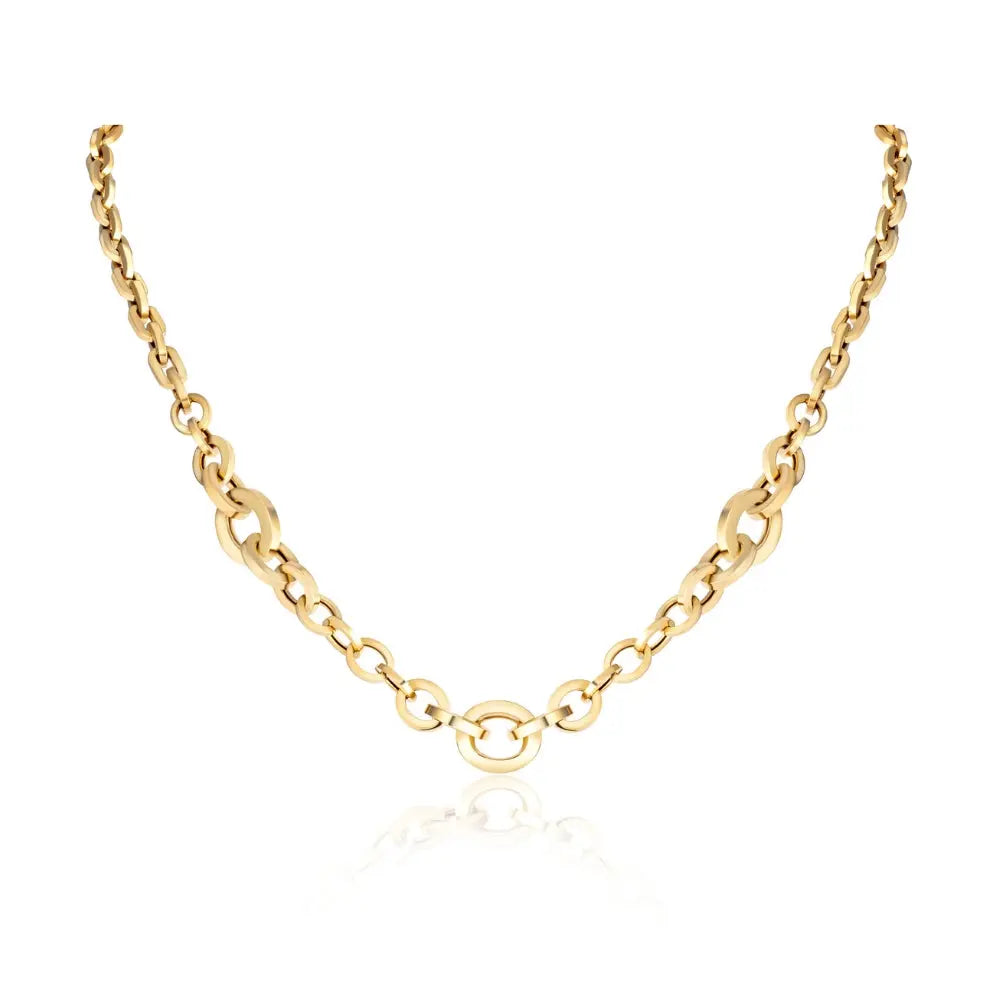 Bold link statement necklace in 14K yellow gold by JJ Jewelry