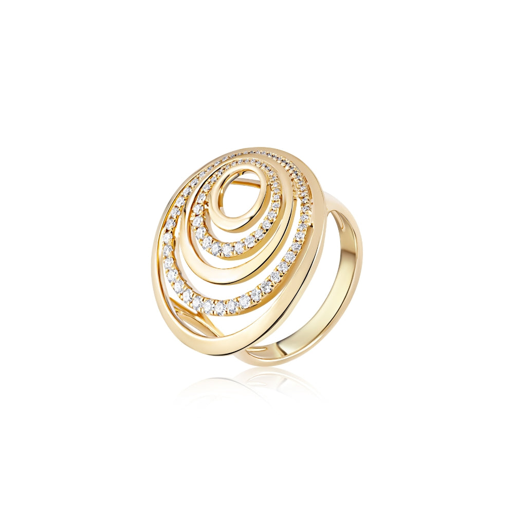 Bold Spiral Diamond Ring