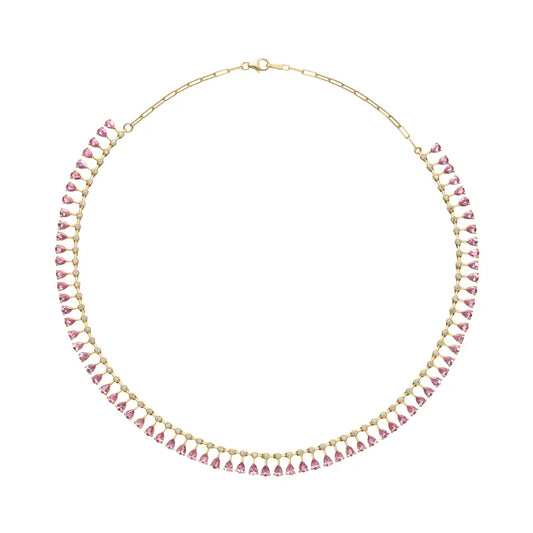 Brianna Diamond & Pink Sapphire Necklace Princess Jewelry Shop