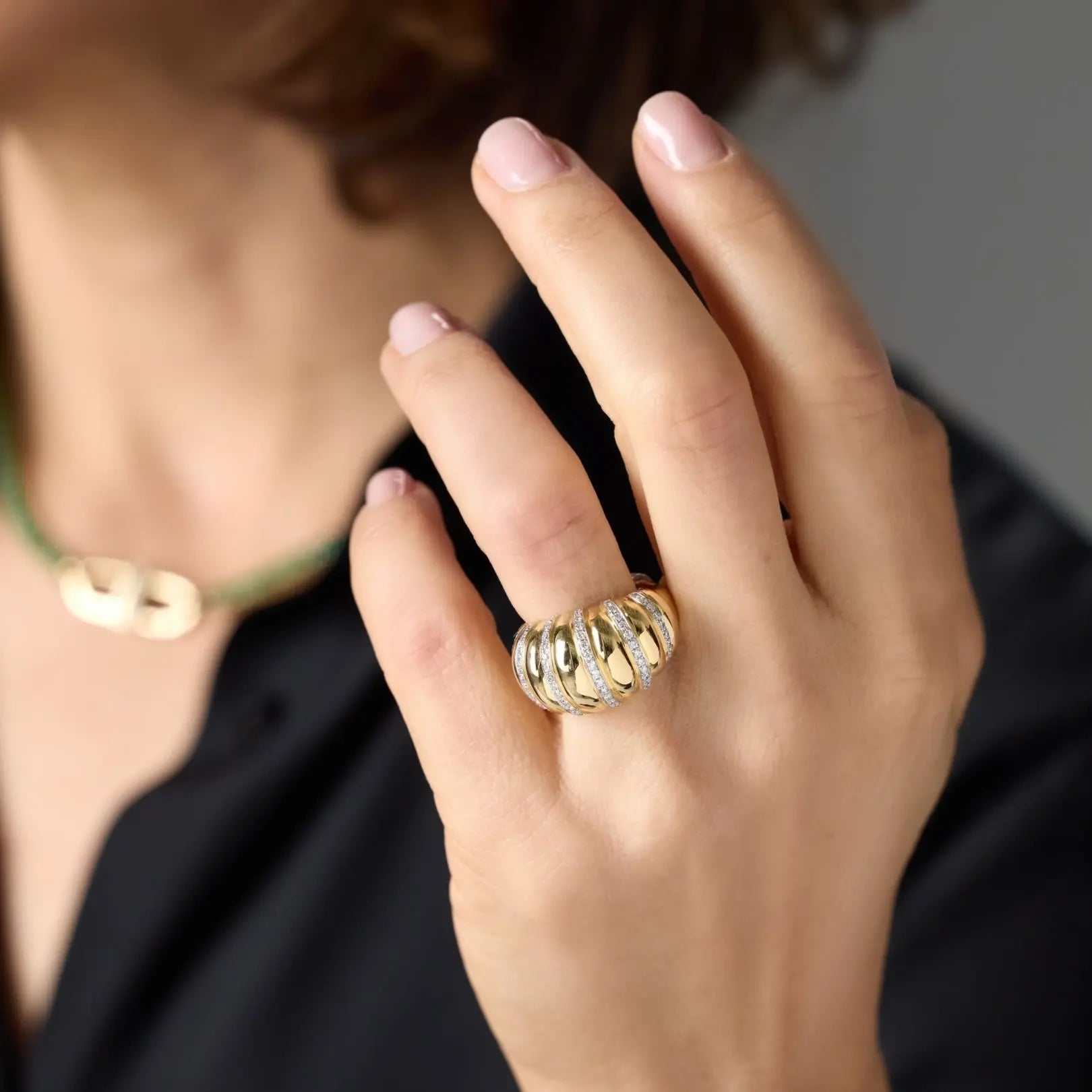   CROISSANT DIA RING D0.59 18KY Princess Jewelry Shop
