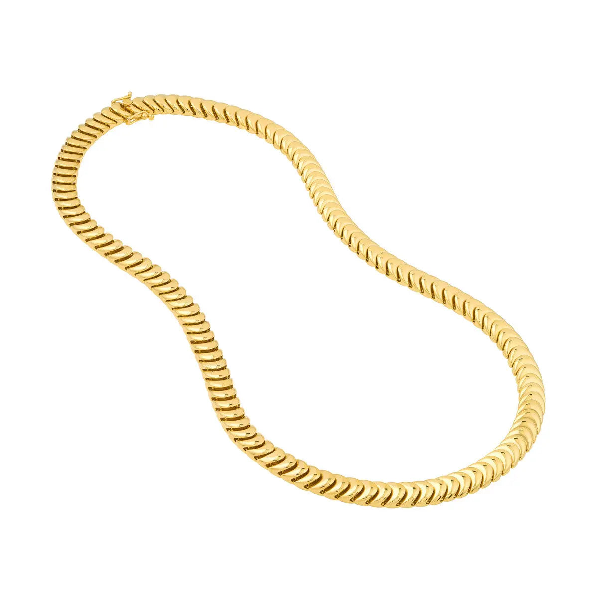 Luxury polished gold chain necklace with flexible links