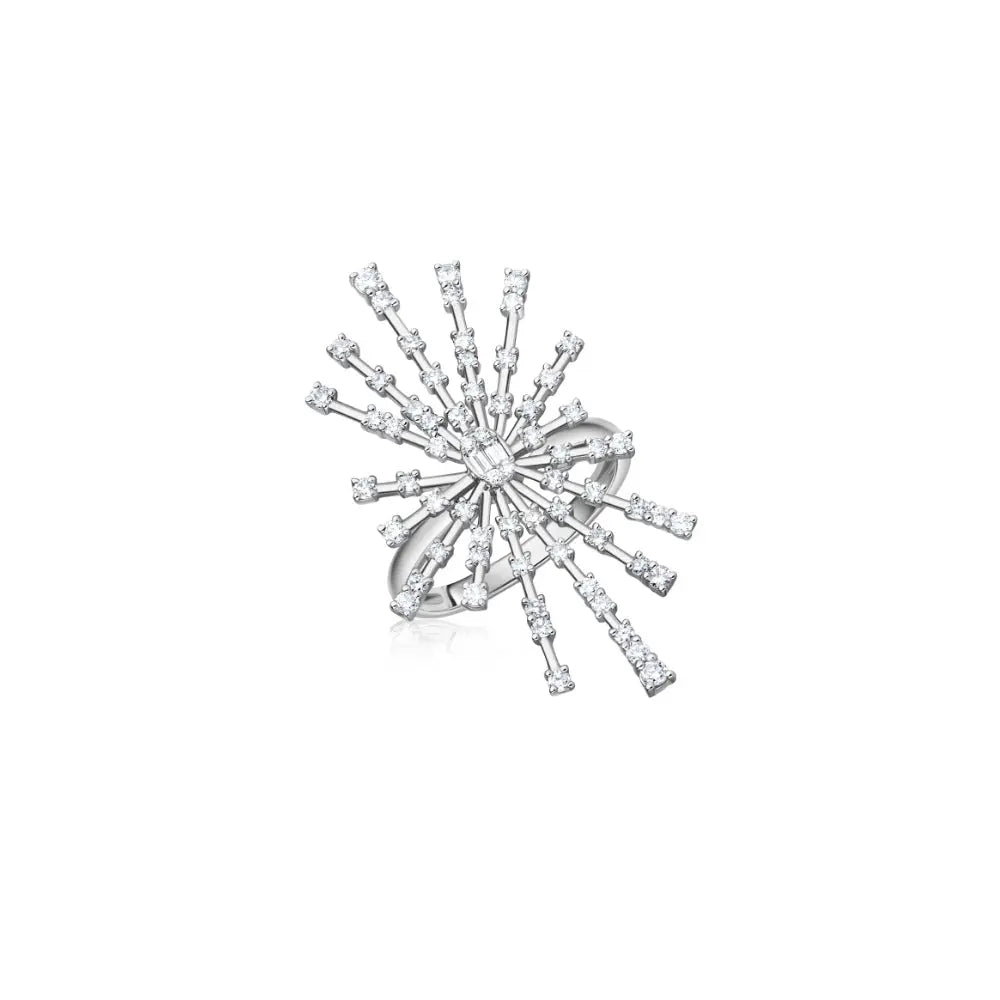 Celestial Comet Diamond Burst Ring-Princess Jewelry Shop