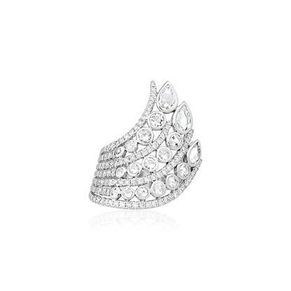 Crown Rising Diamond Pear Ring Princess Jewelry Shop