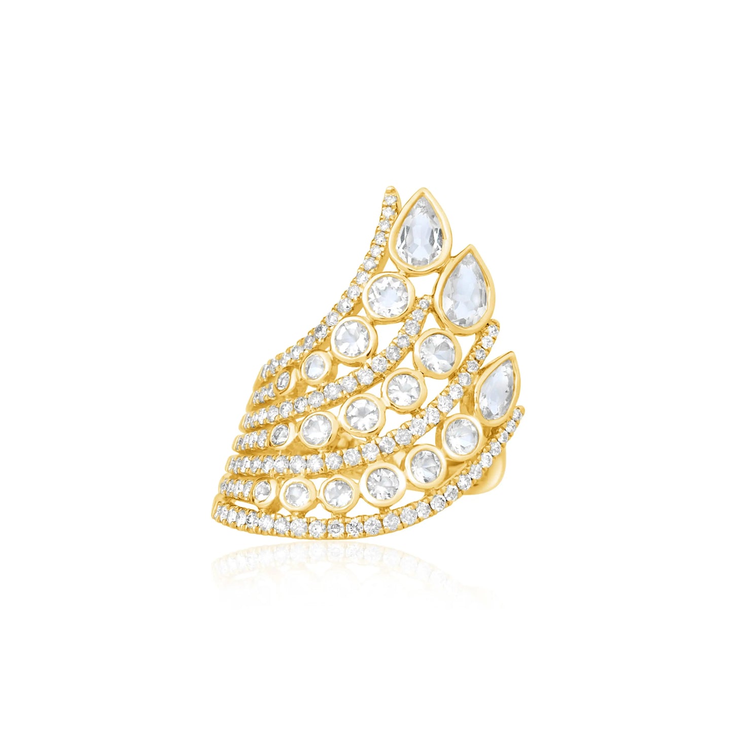 Crown Rising Diamond Pear Ring Princess Jewelry Shop