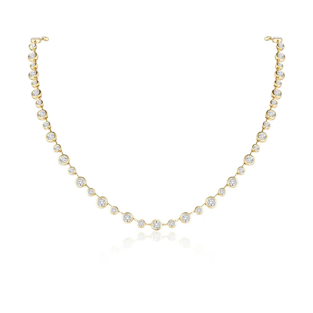 Diamond Bezel-Set Necklace-Princess Jewelry Shop