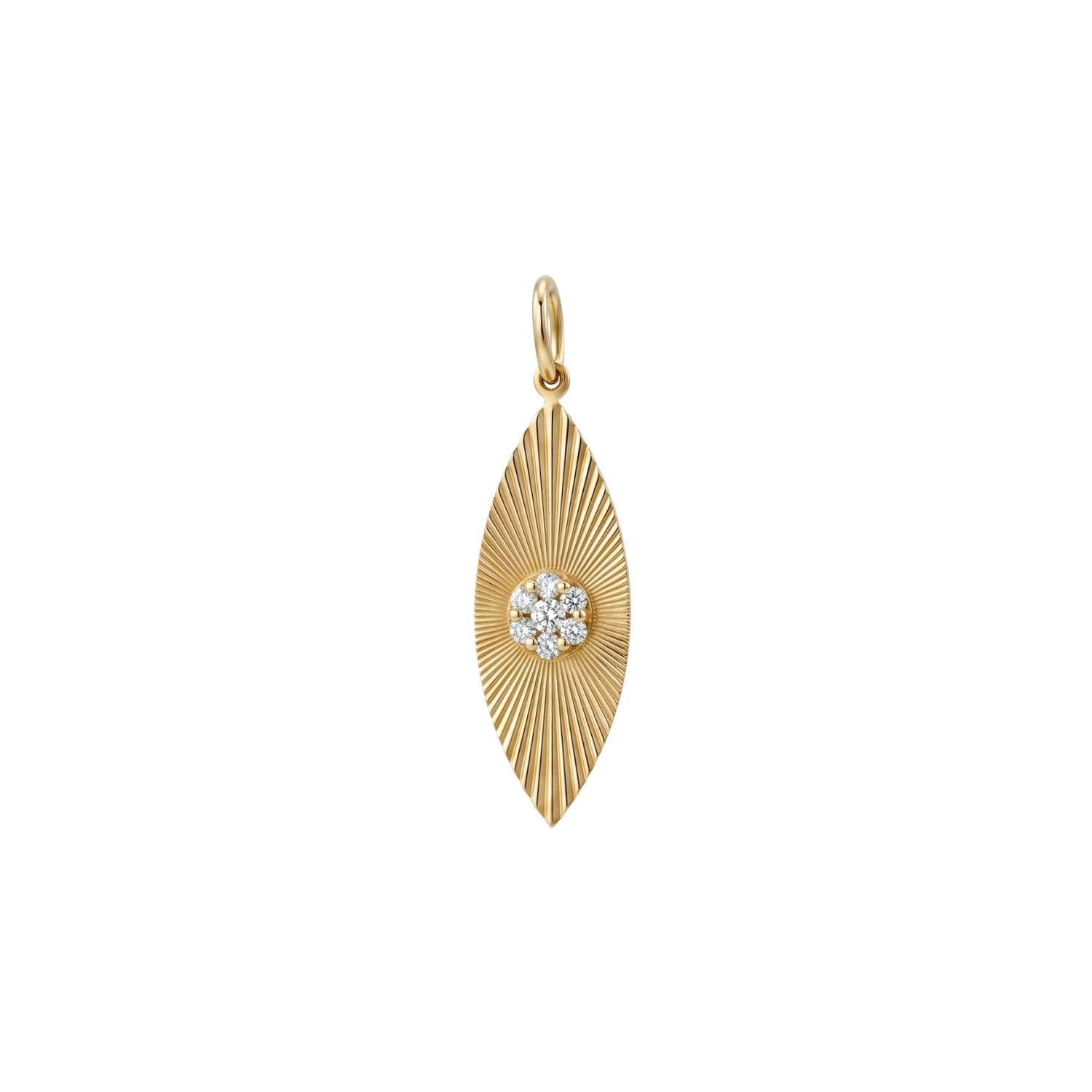 Diamond Evil Eye Pendant in 14K Yellow Gold | JJ Jewelry Miami