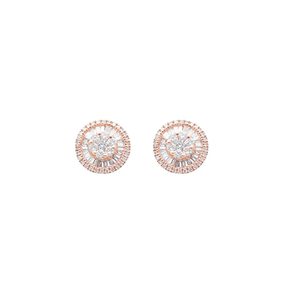   Diamond Halo Stud Earrings Princess Jewelry Shop