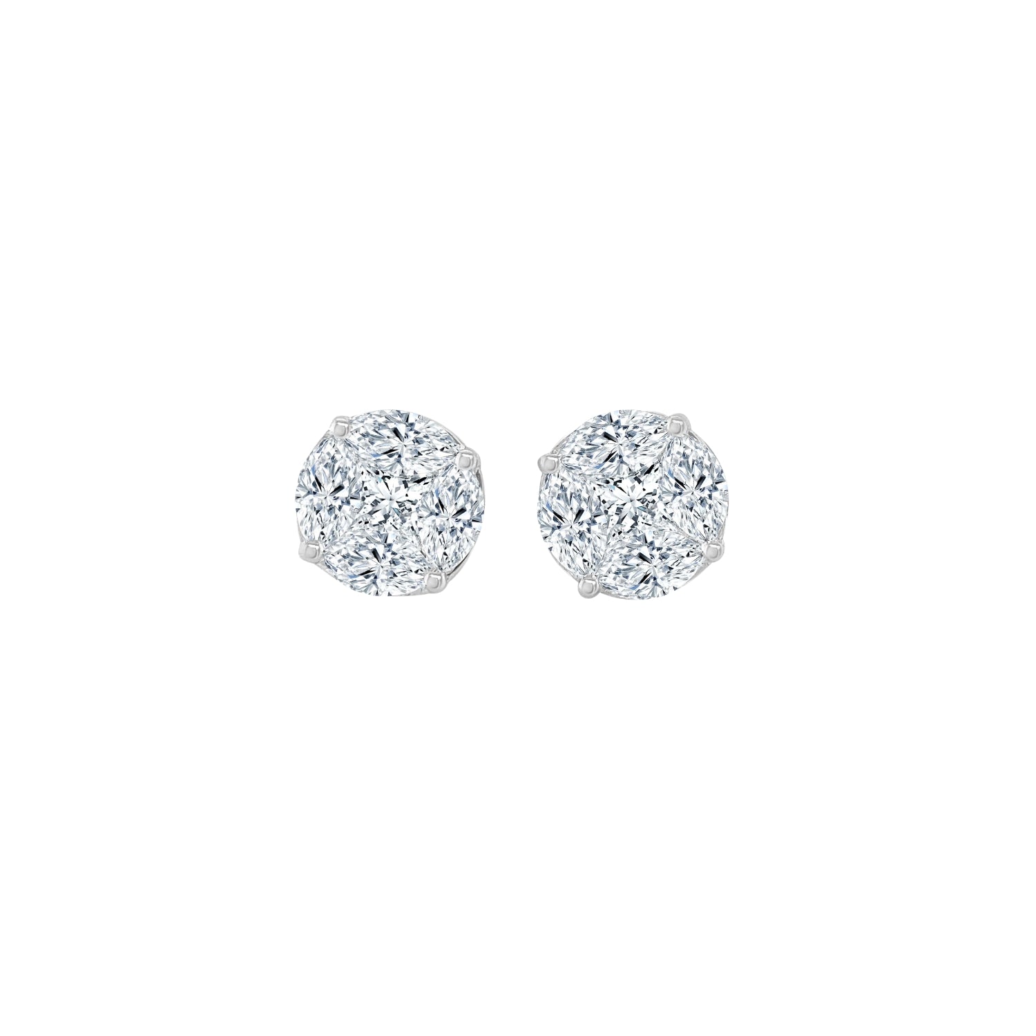 Diamond Miracle Mosaic Stud Earrings in 18K Gold