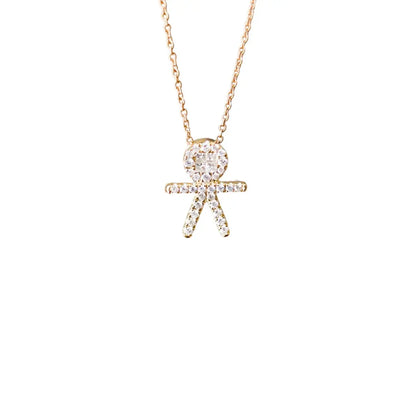 Diamond Pave Boy Pendant Chain Princess Jewelry Shop