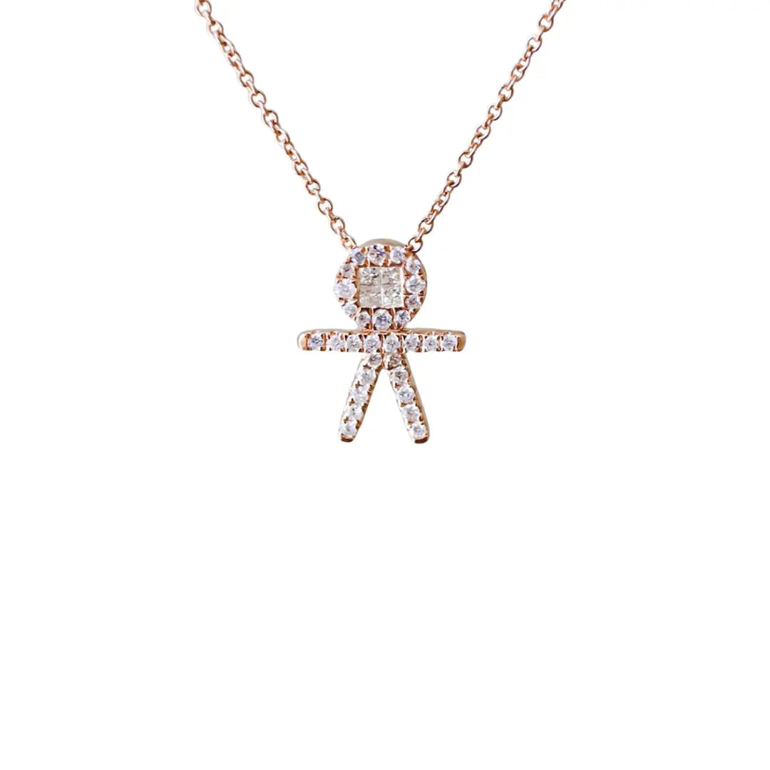 Diamond Pave Boy Pendant Chain-Princess Jewelry Shop