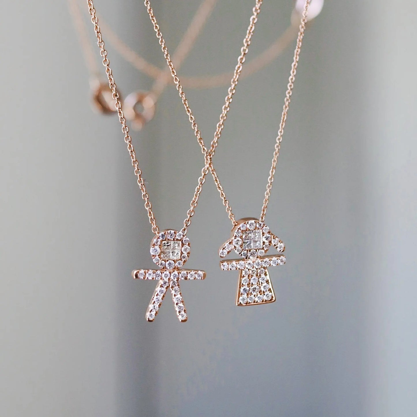 Diamond Pave Girl Pendant Chain Princess Jewelry Shop