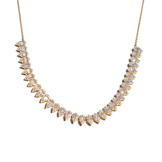 Diamond Pear Half Necklace Princess Jewelry Shop