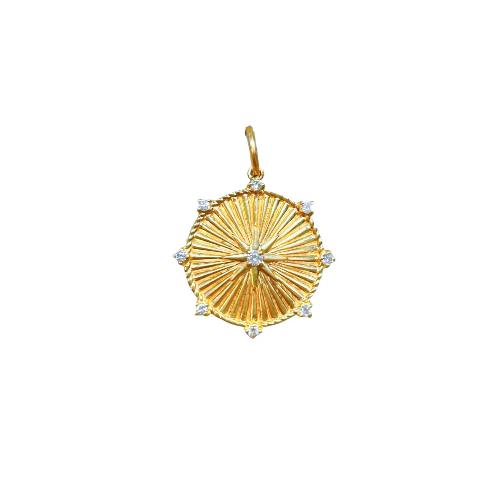   Diamond Starburst Round Pendant Princess Jewelry Shop