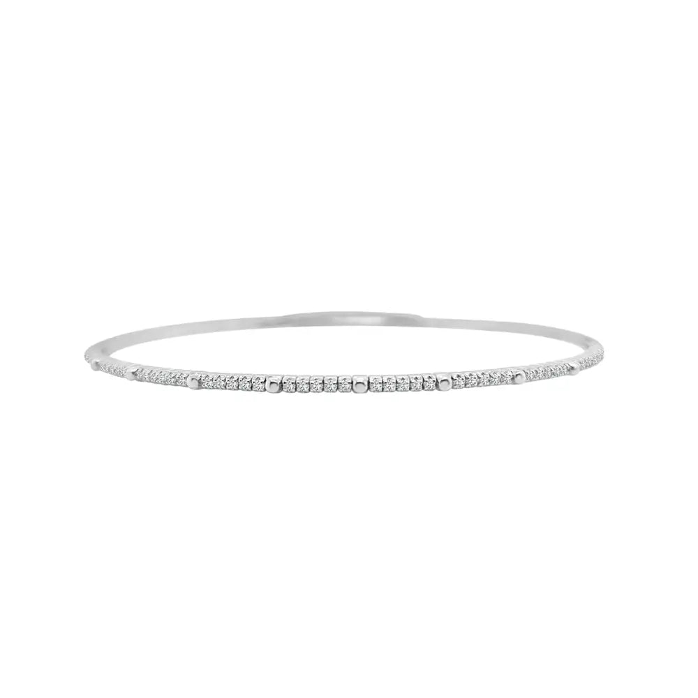 Diamond whisper flexible bangle in 18K gold by JJ Jewelry