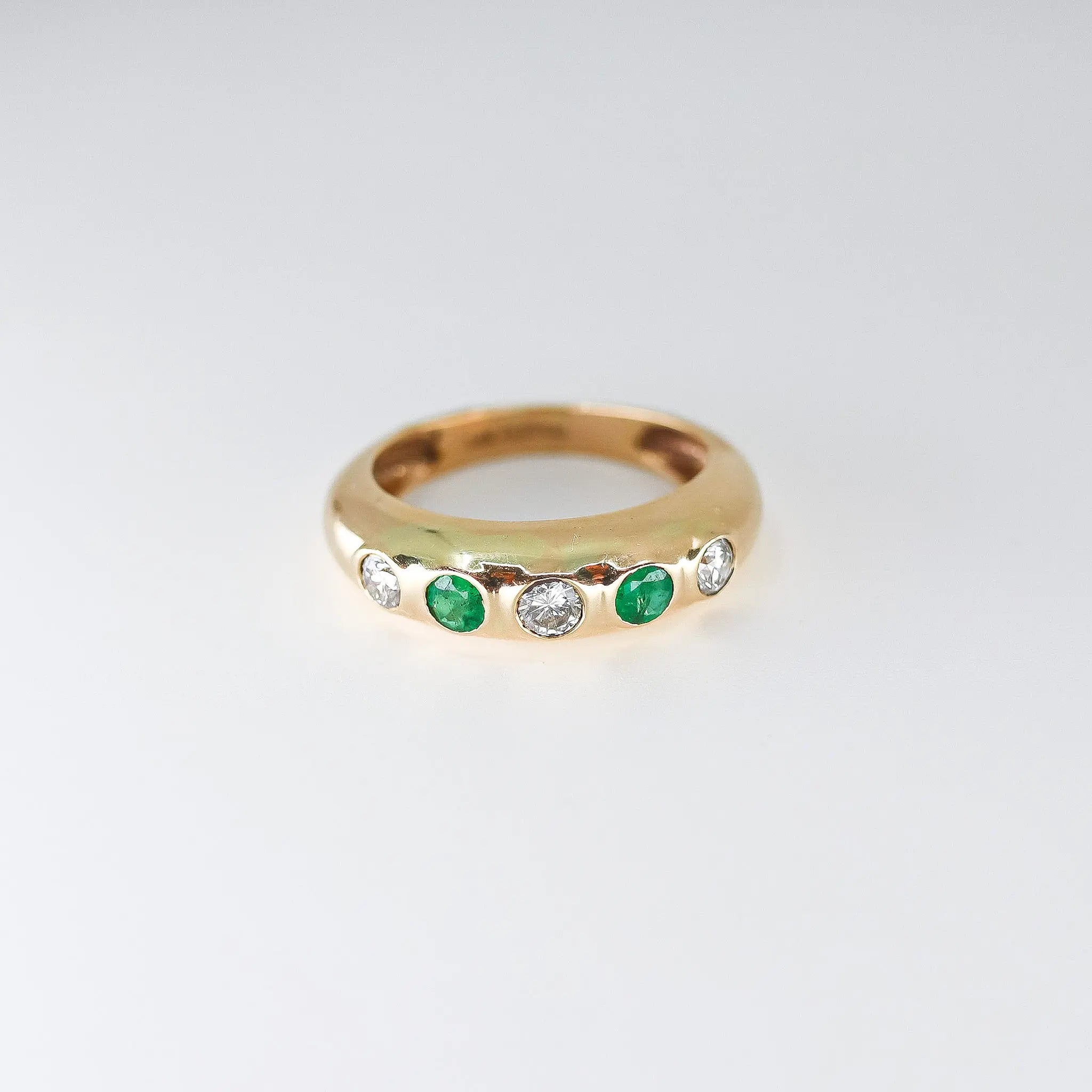   Diamond and Emeralds Gypsy Ring Princess Jewelry Shop