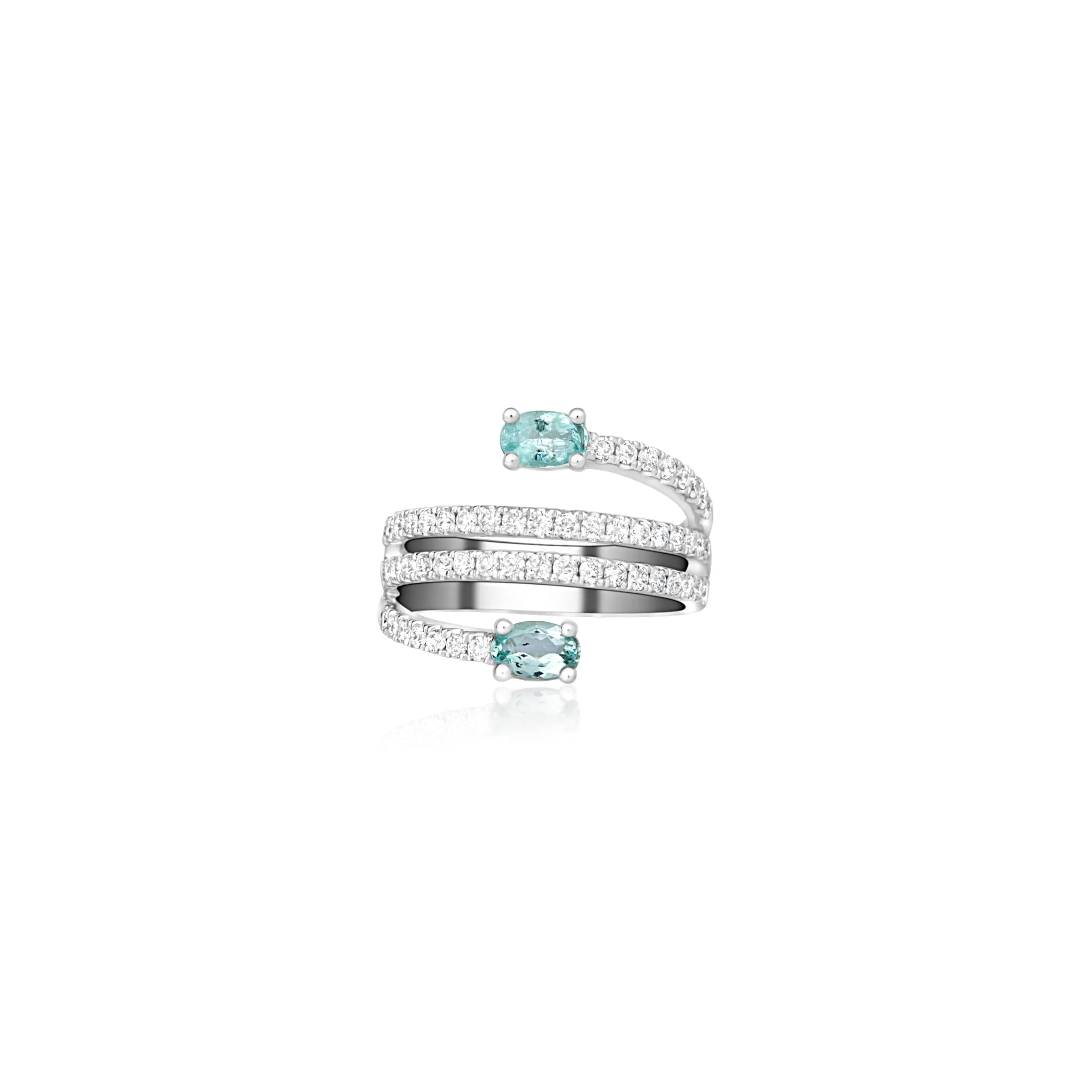 Diamonds and Tourmaline Coil Ring Princess Jewelry Shop