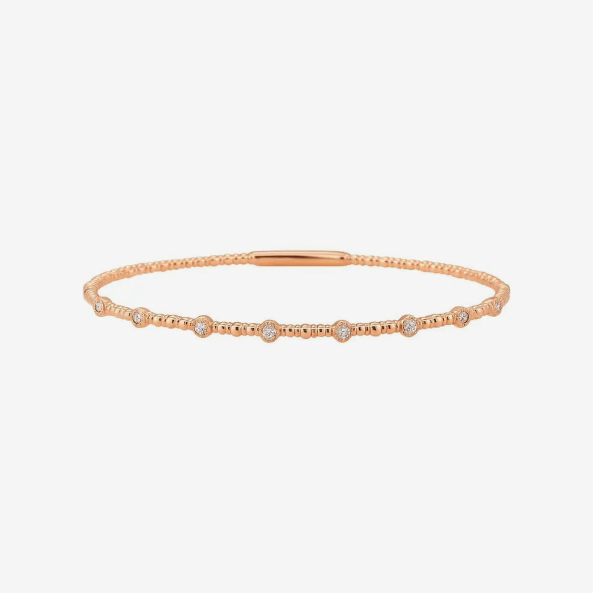 Dot Diamond Flexible Bangle in Rose Gold | JJ Jewelry