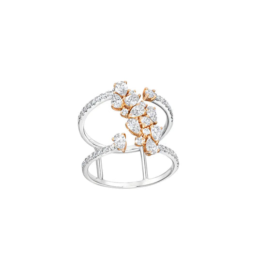 Double Band Cluster Diamond Ring Princess Jewelry Shop