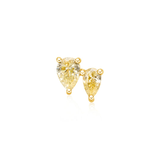 Double Pear Yellow Diamond Studs Princess Jewelry Shop