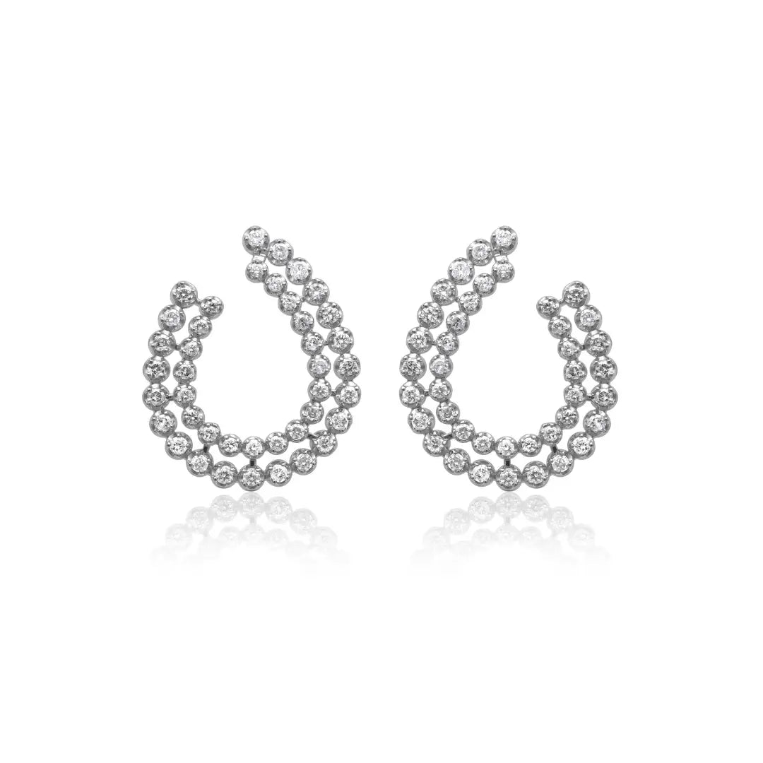 Double Row Diamond Garland Earrings Princess Jewelry Shop