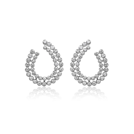 Double Row Diamond Garland Earrings Princess Jewelry Shop