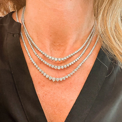 Eloah Graduated Diamond Tennis Necklace Princess Jewelry Shop