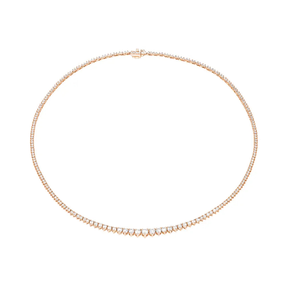 Eloah Graduated Diamond Tennis Necklace | JJ Jewelry Miami