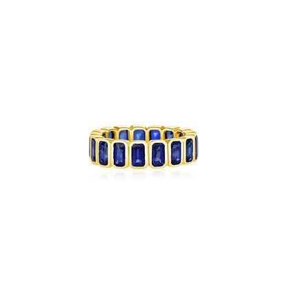 Emerald Cut Blue Sapphire Eternity Ring Princess Jewelry Shop