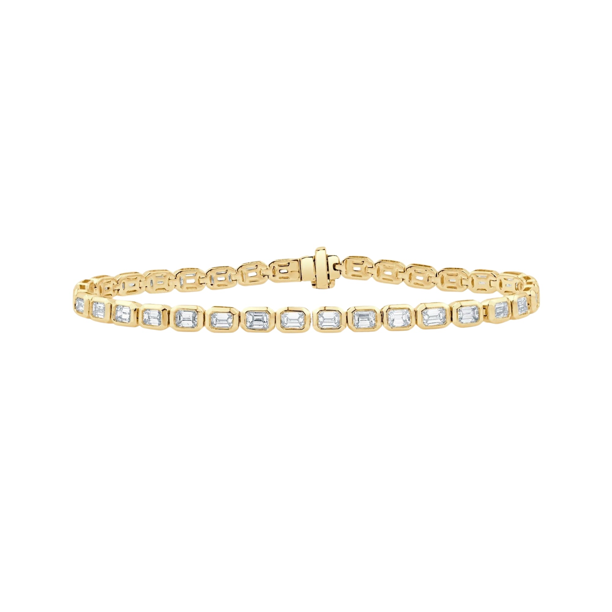 Emerald-Cut Bezel Diamond Bracelet