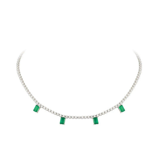 Emerald Pendants Diamond Necklace Princess Jewelry Shop
