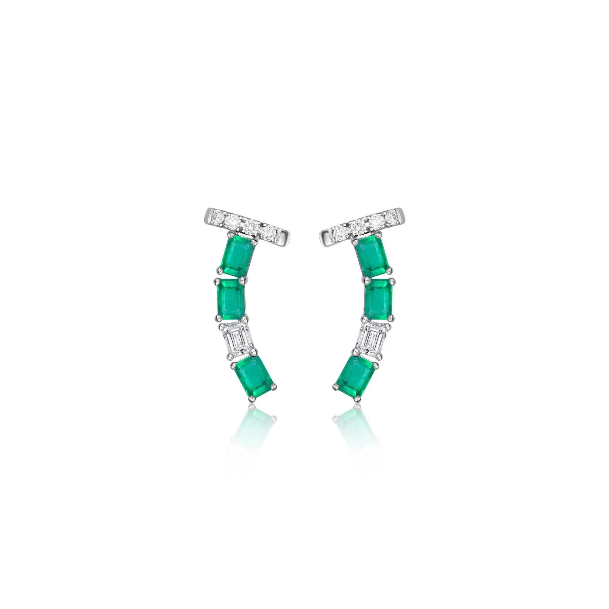 Emerald and Diamond Ear Climber Princess Jewelry Shop