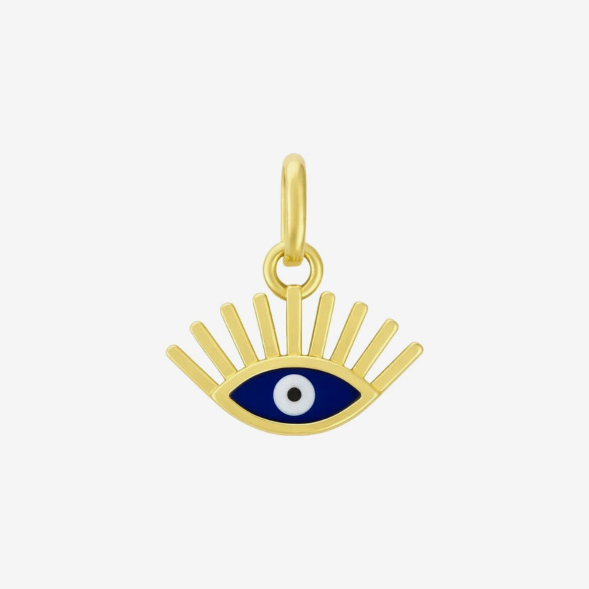 Enamel Evil Eye Pendant in 14K Yellow Gold, view 2 | JJ Jewelry Miami