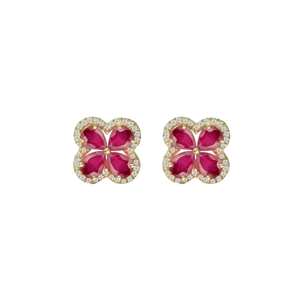   FLOWER PAVE DIA EAR PD0.1 Princess Jewelry Shop