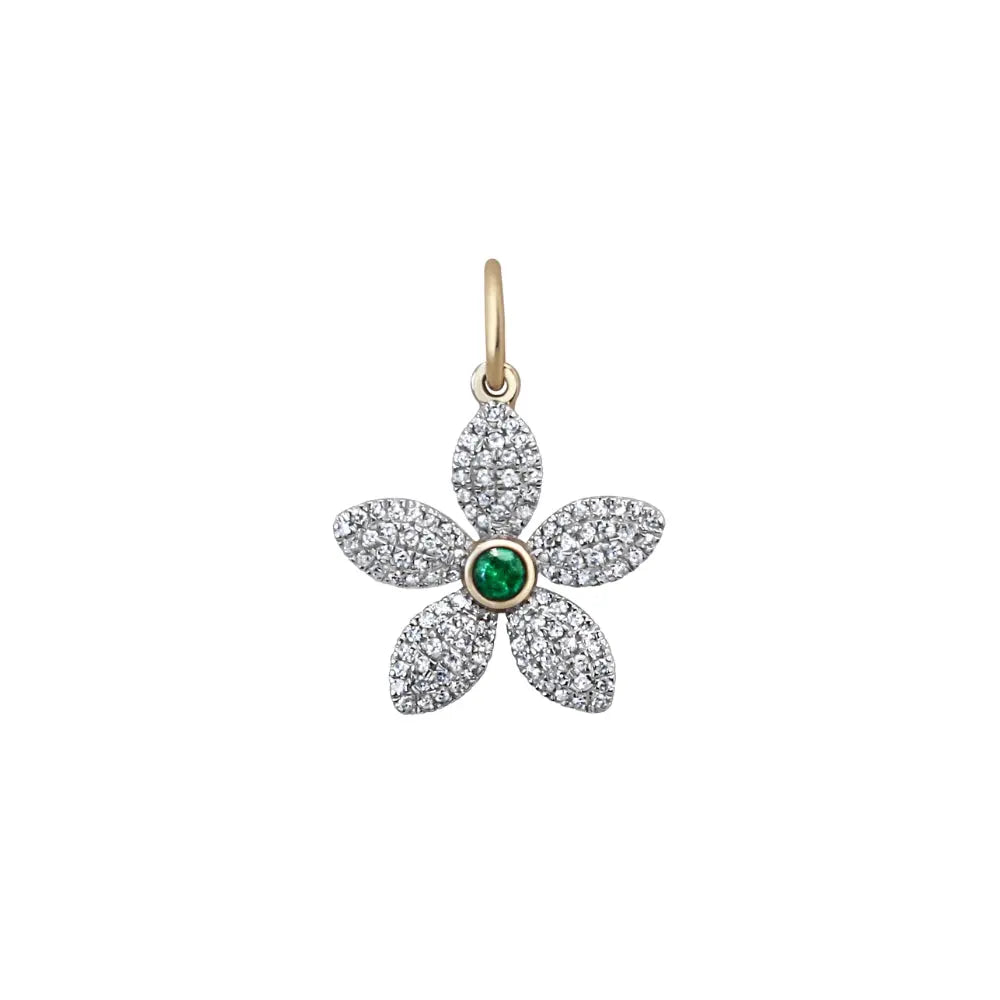   FLOWER PEND 15MM 14KY D0.28 Princess Jewelry Shop