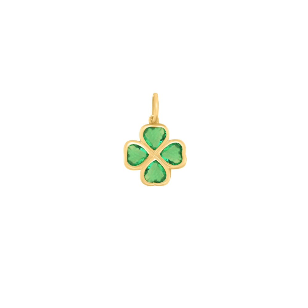 Four-Leaf Clover Emerald Pendant