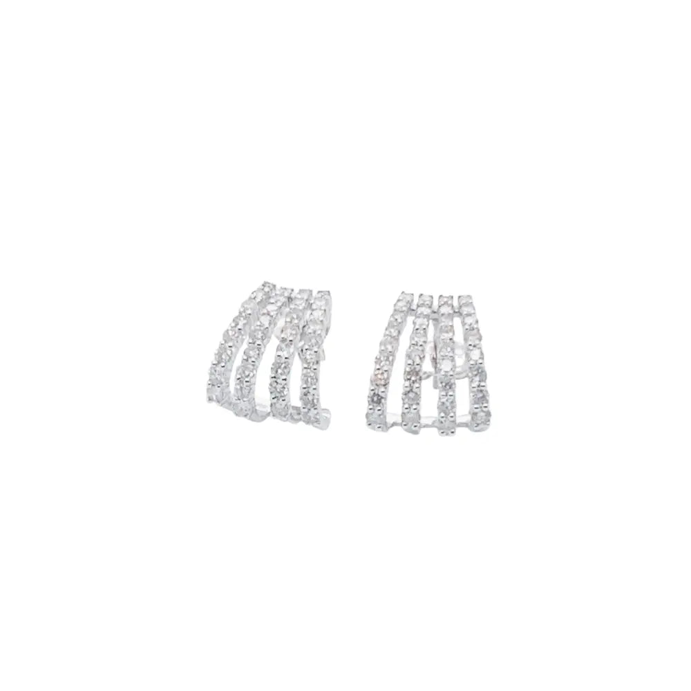 Four Rows Diamond Earrings Princess Jewelry Shop