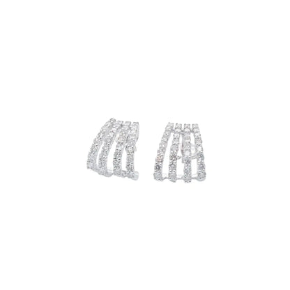 Four Rows Diamond Earrings Princess Jewelry Shop