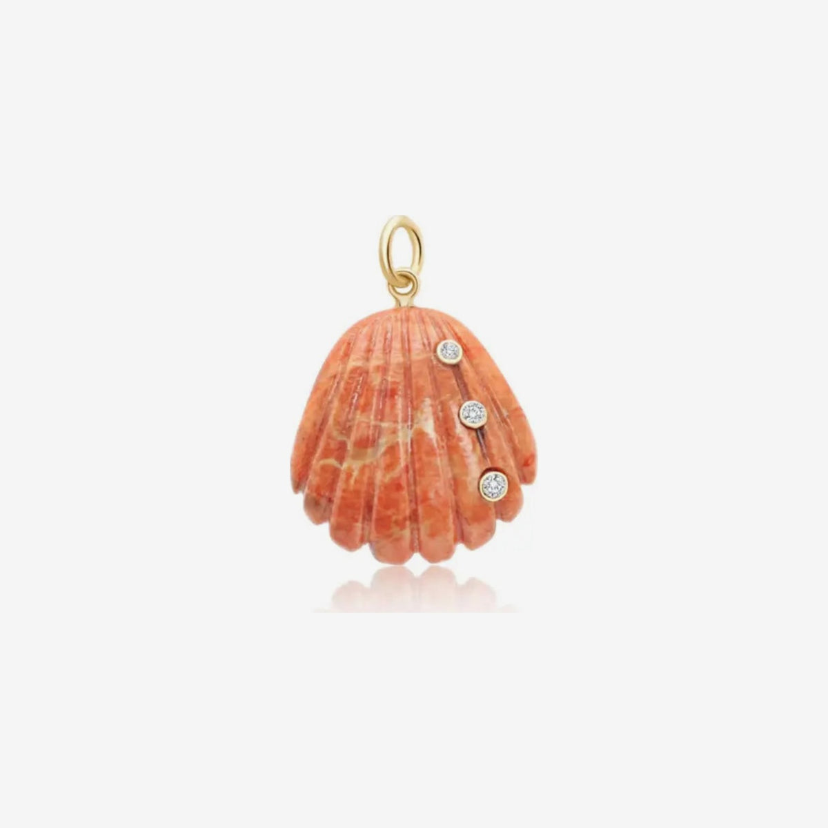 Gemstone Seashell Pendant in 14K Yellow Gold, view 2 | JJ Jewelry Miami