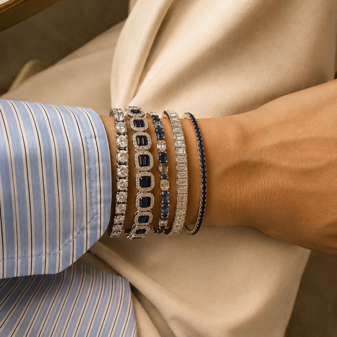 Gemstone and Diamond Halo Bangle Bracelet in 18K Gold