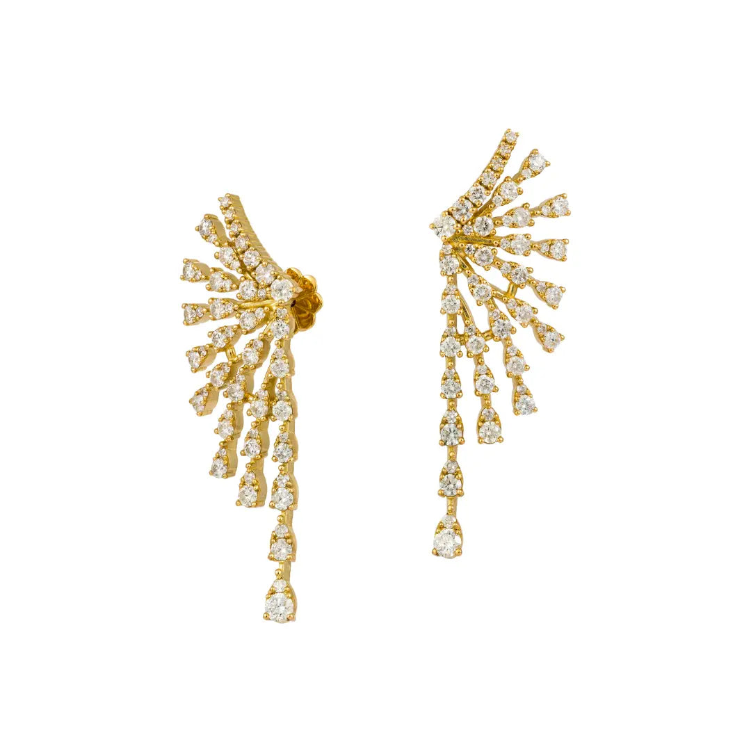 Gold Splash Diamond Earrings Princess Jewelry Shop