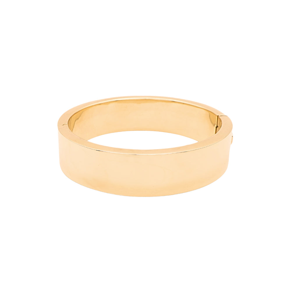 Gold Flat Hinged Bangle