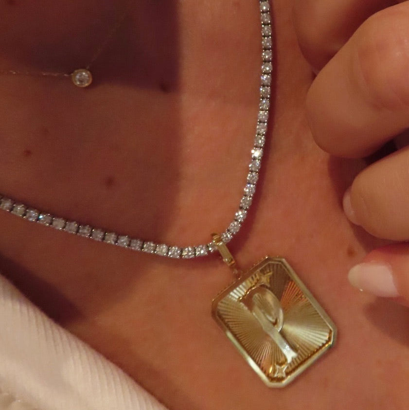 Gold Letter Medal Pendant