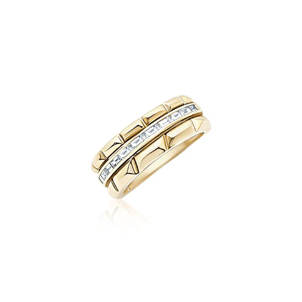 Golden Baguette Diamond Band Ring - Princess Jewelry Shop